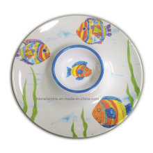 Melamine Chip and DIP Tray with Logo (TR3240)